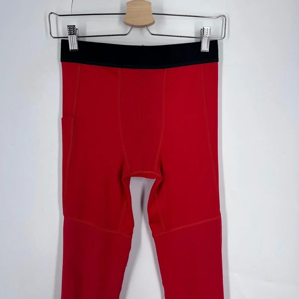 Nike Pro Dri-FIT Kids Red Compression Leggings Tight Fit Large Pockets 445591